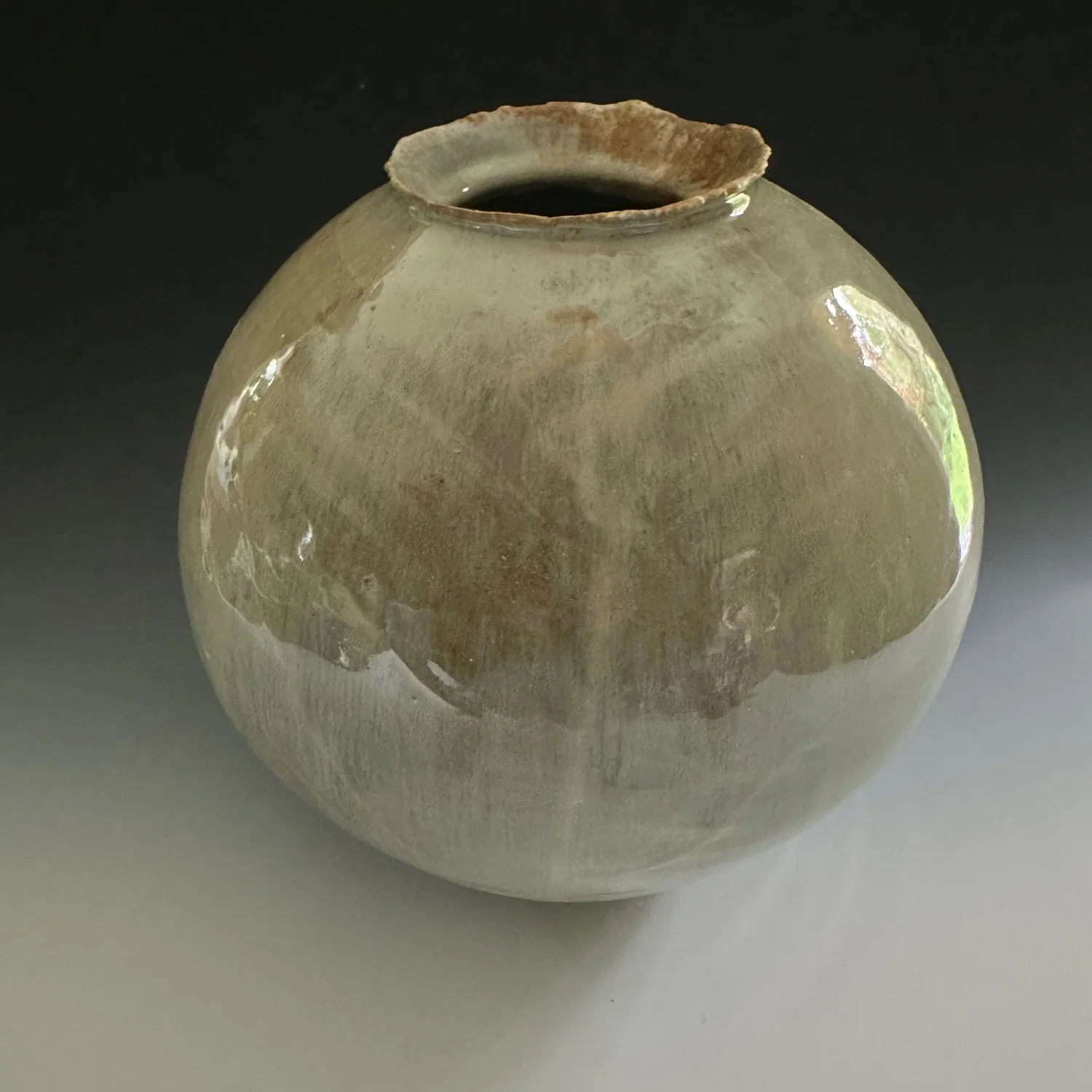 Ash Glazed Moon Vase — Jackie Sedlock Pottery
